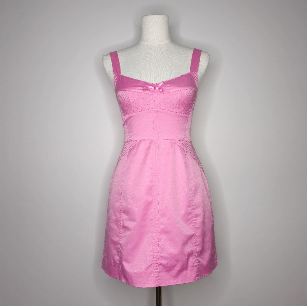 Banana Republic Vintage Pink Satin Bustier Mini Dress